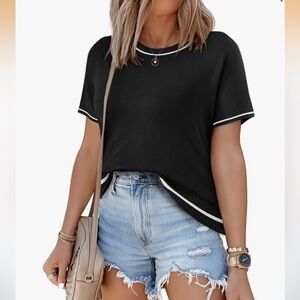 Amazon Black Short Sleeve Tee with White Trim